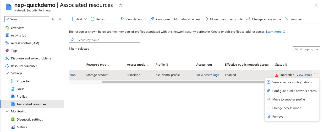Clickable Change Access Mode Example