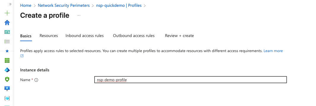 Clickable NSP Profile Name