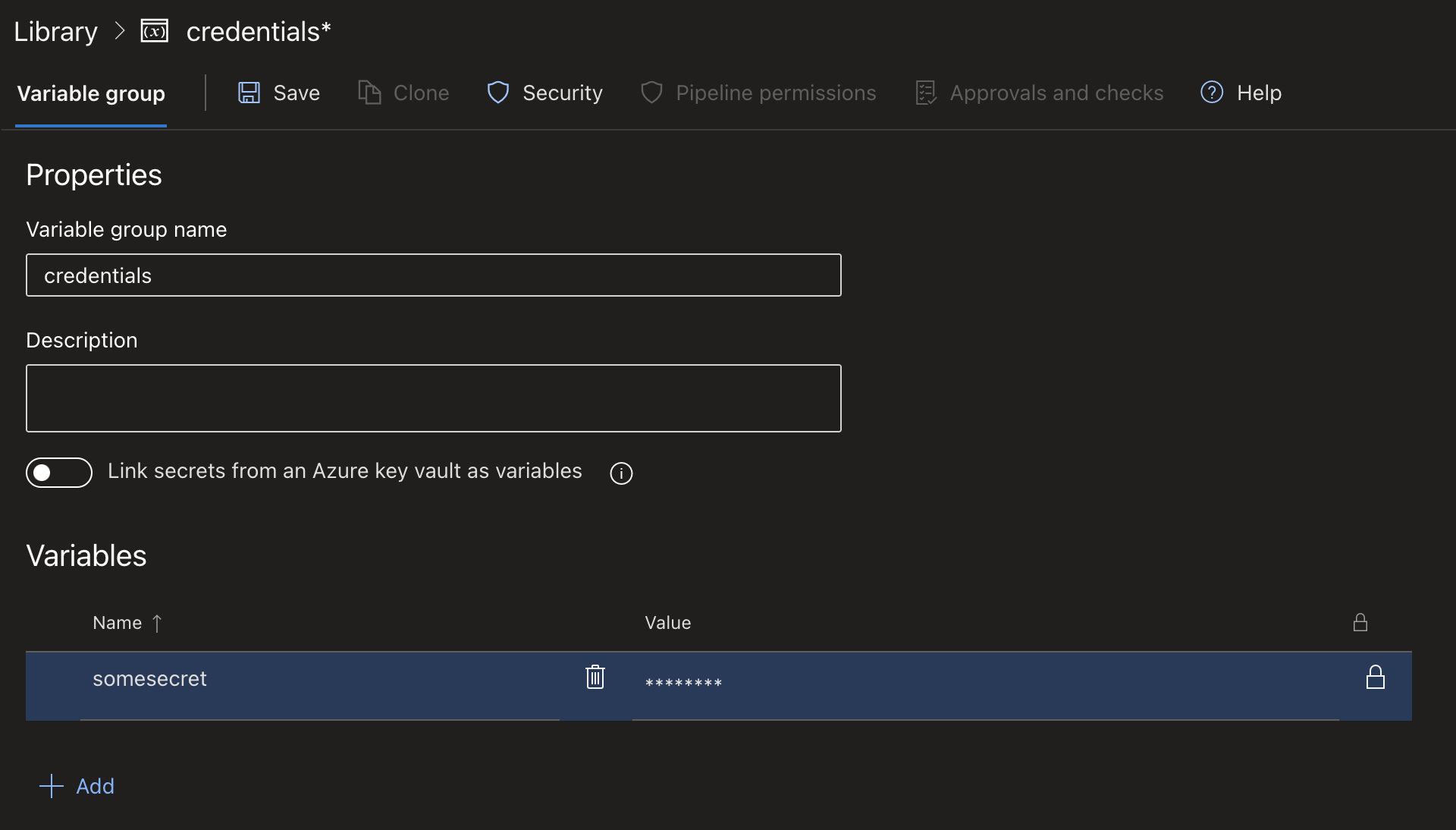 azure devops sensitive variable