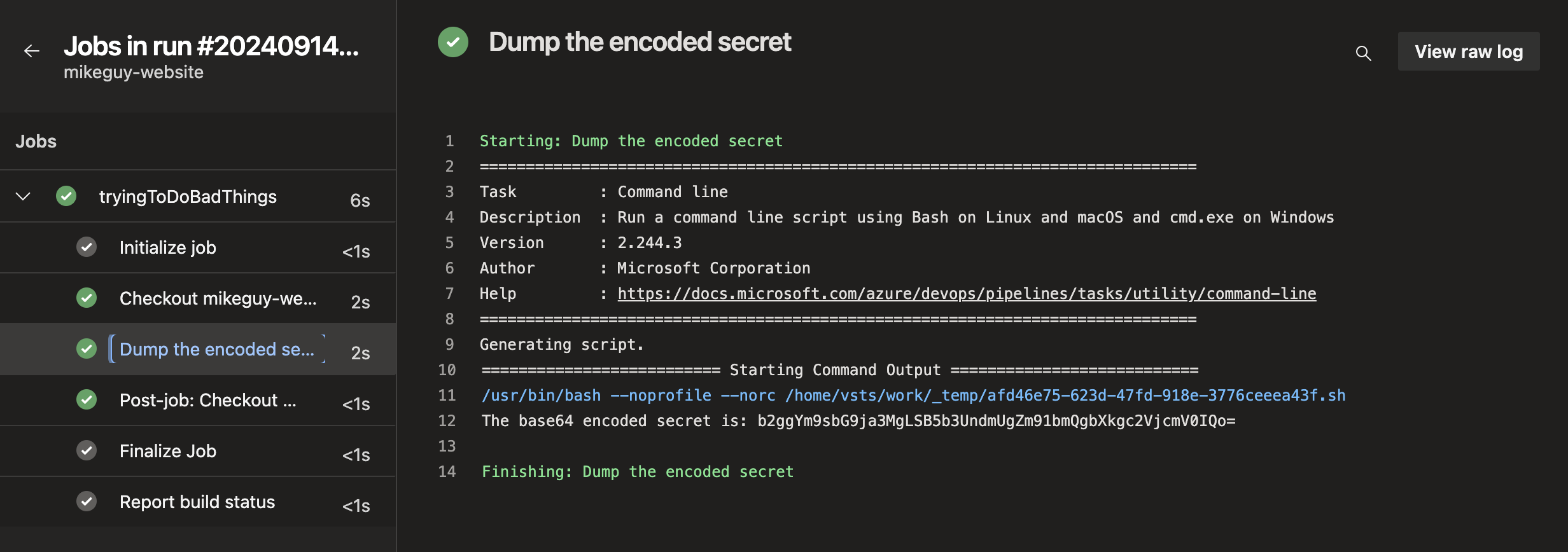successful credential dump